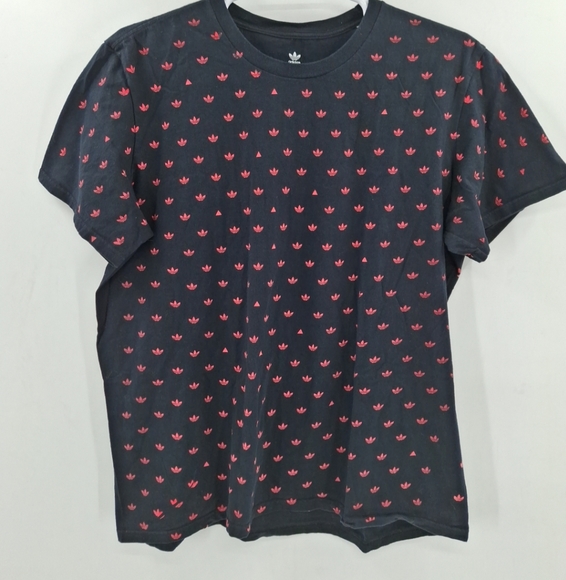 ADIDAS* Mens Short‎ Sleeve Shirt- Black ,Red  - XL - Picture 1 of 8